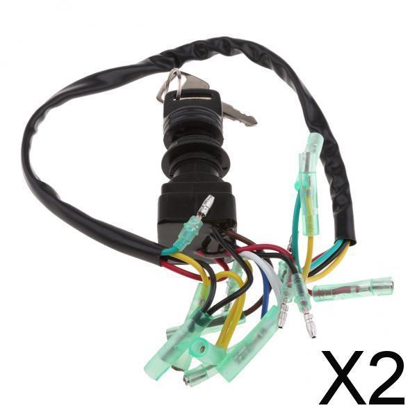 2xIgnition Switch 703-82510-43-00 for Yamaha Outboard Motor Control Box + Key