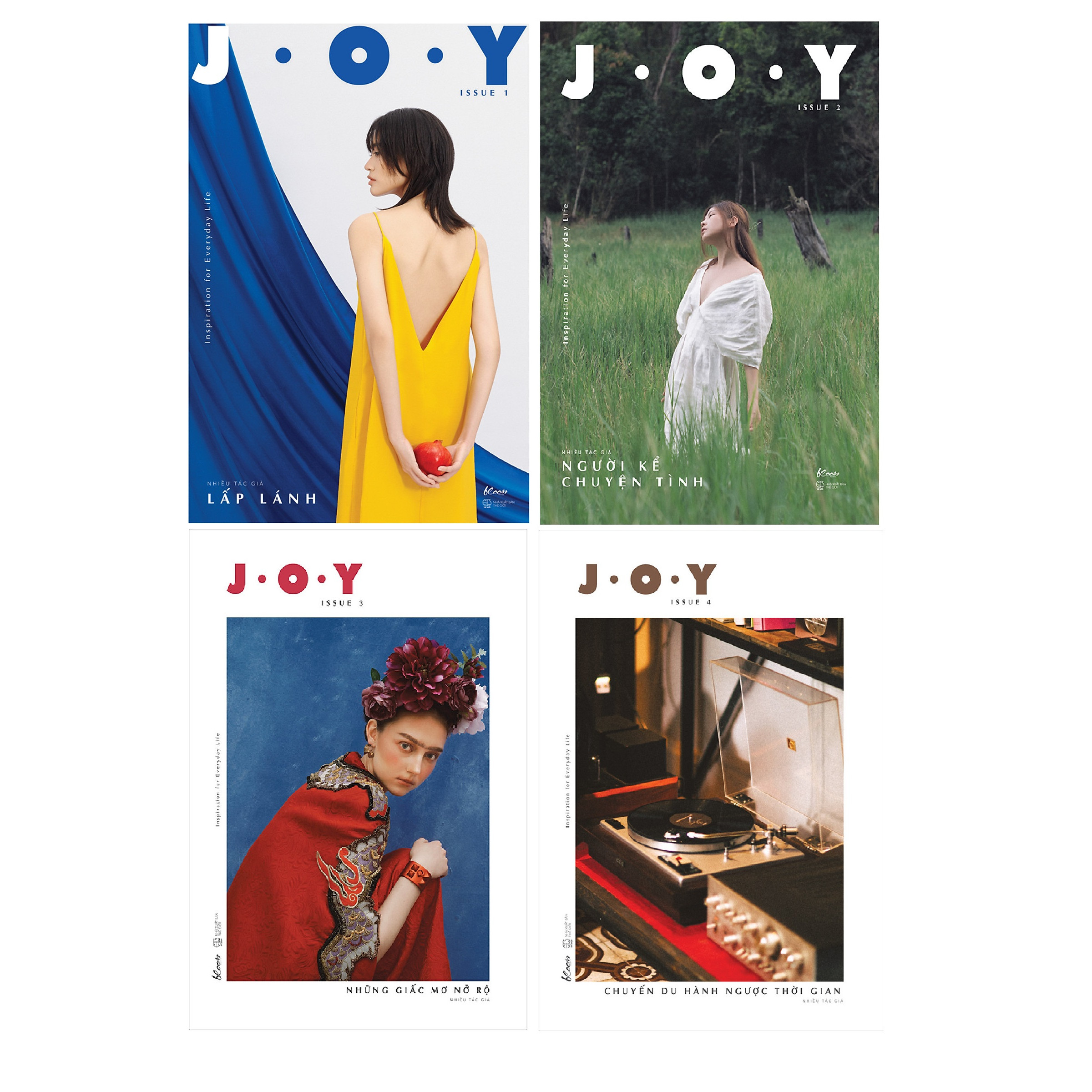 Combo 4 Cuốn Sách: J.O.Y – Issue 1: Lấp Lánh + J.O.Y – Issue 2: Người Kể Chuyện Tình + J.O.Y - Issue 3: Những Giấc Mơ Nở Rộ + J.O.Y - Issue 4: Chuyến Du Hành Ngược Thời Gian 