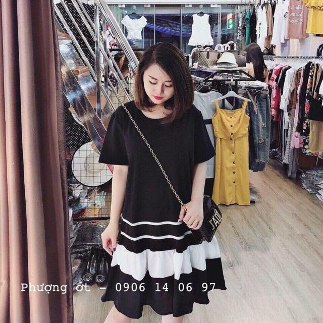 Váy bầu thời trang thiết kế dáng suông chất đũi voan cao cấp-đầm bầu giá rẻ