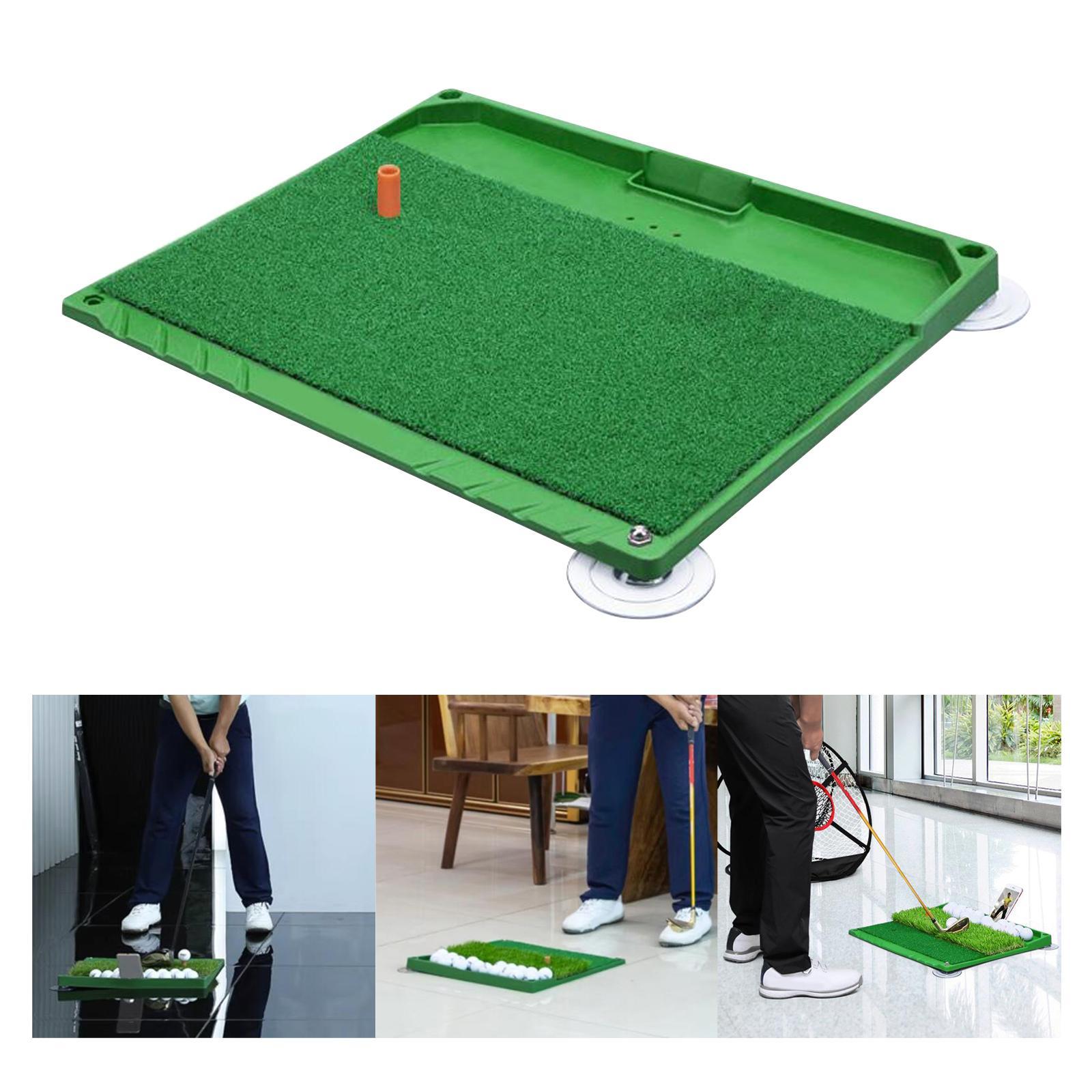 Golf Hitting Mat with Golf Ball Tray 17" x 20" Training Mat Indoor Mat