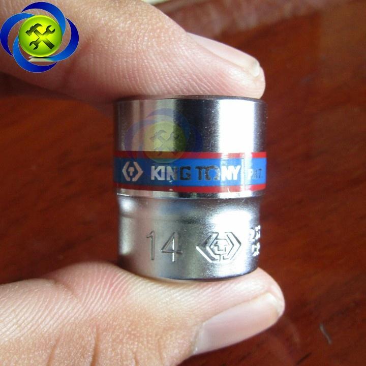 Tuýp 14mm 1/4 Kingtony 233514M loại ngắn 6 cạnh màu trắng