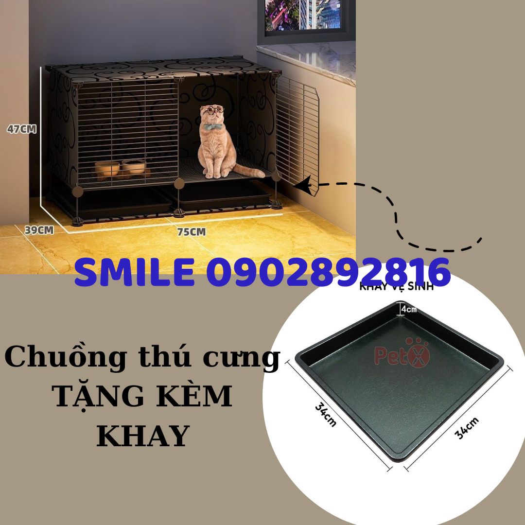 MẪU CHUỒNG, LỒNG LƯỚI THÉP DÀNH CHO THÚ CƯNG CHÓ MÈO TẶNG KÈM KHAY ĐEN
