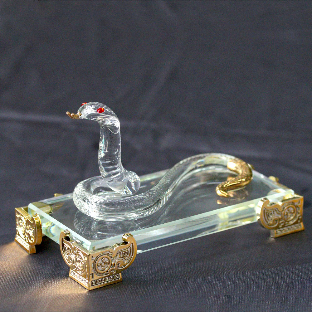 Bộ 12 con giáp Thủy tinh Si vàng - Tượng Rắn