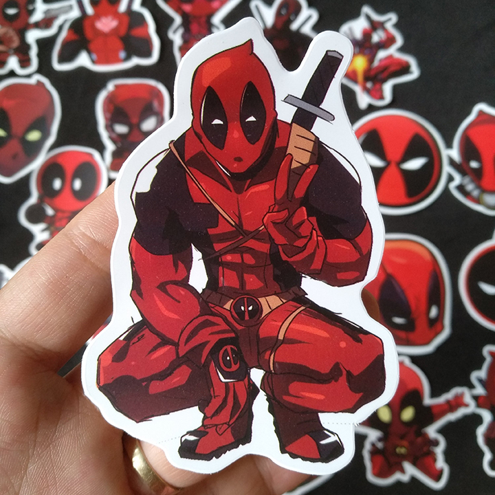 Bộ Sticker dán cao cấp chủ đề DEADPOOL - Dùng dán Xe, dán mũ bảo hiểm, dán Laptop...