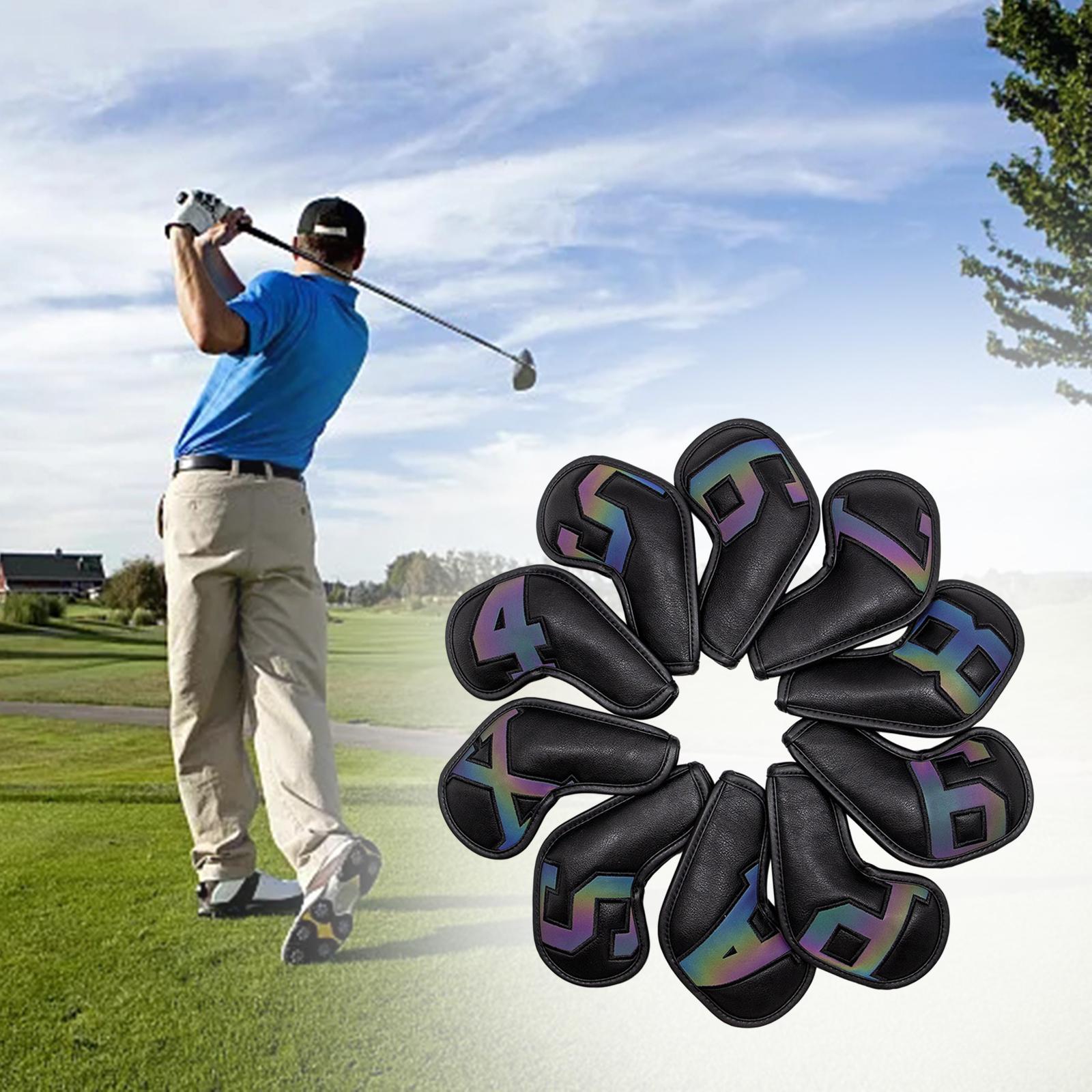 10Pcs Golf Iron Headcovers, Portable Durable Golf Club Head Cover for Travel Gift