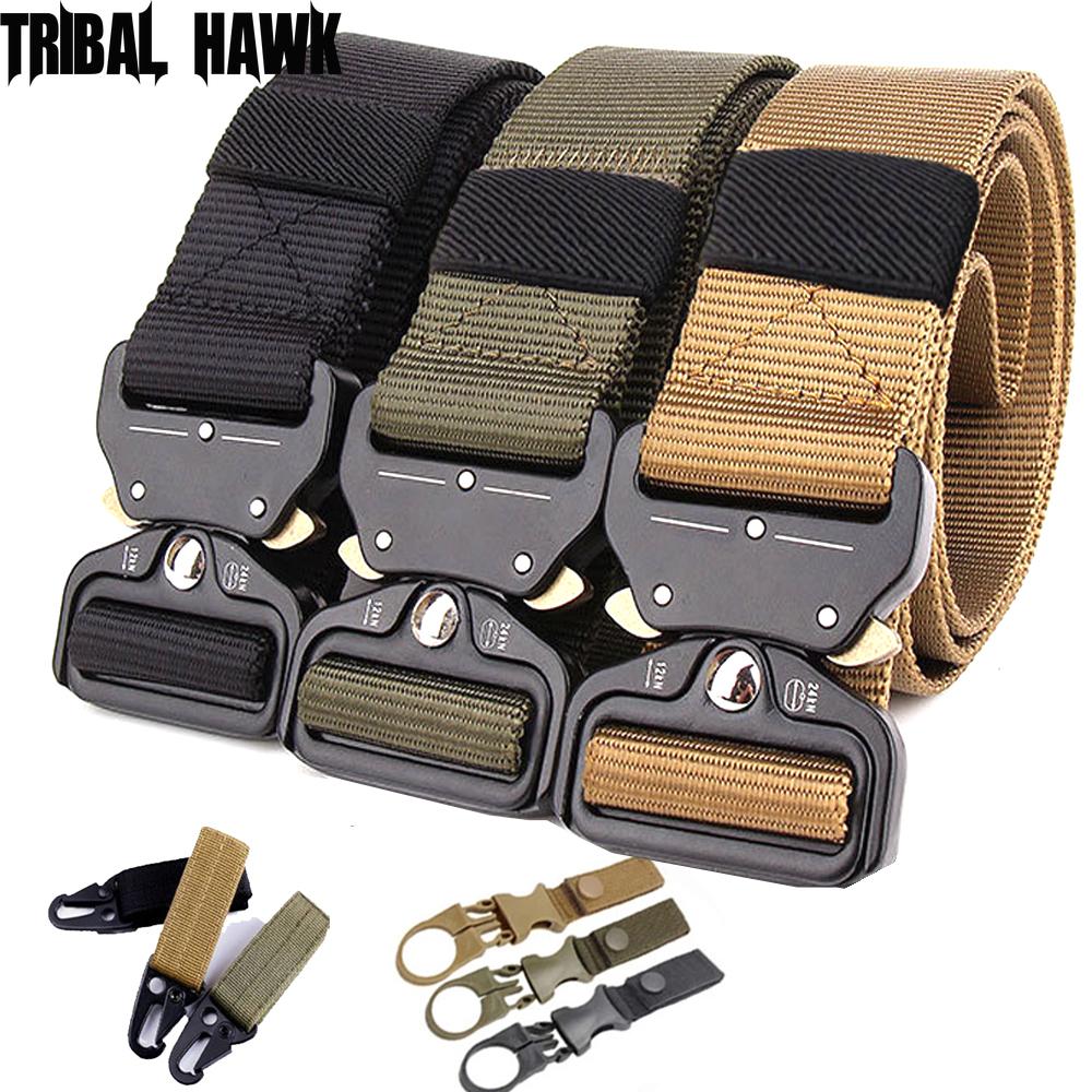 125/135/145Cm Chiến Thuật Quân Đội Đai Nylon Quân Sự Khóa Kim Loại Nam Nữ Cảnh Sát Airsoft Điều Chỉnh Nặng săn Thon Eo
