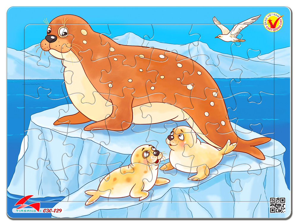 Xếp hình Tia Sáng  Hải cẩu (30 Mảnh Ghép) - Tặng kèm tranh tô màu cho bé