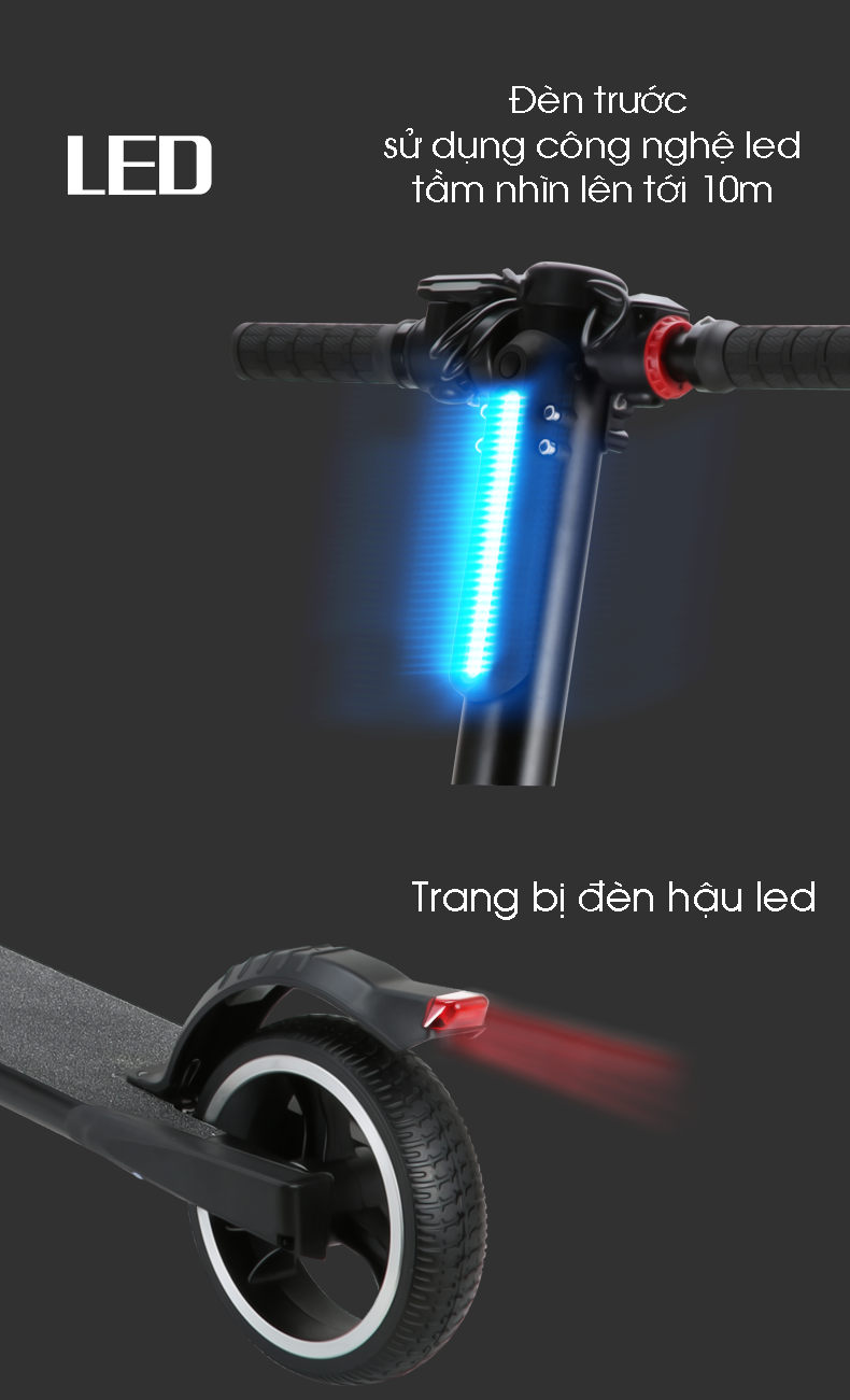 Xe scooter điện S8 không yên, có thể gấp gọn thanh thiếu niên nam nữ đi làm đi học tiện lợi, 10km/1 lần sạc