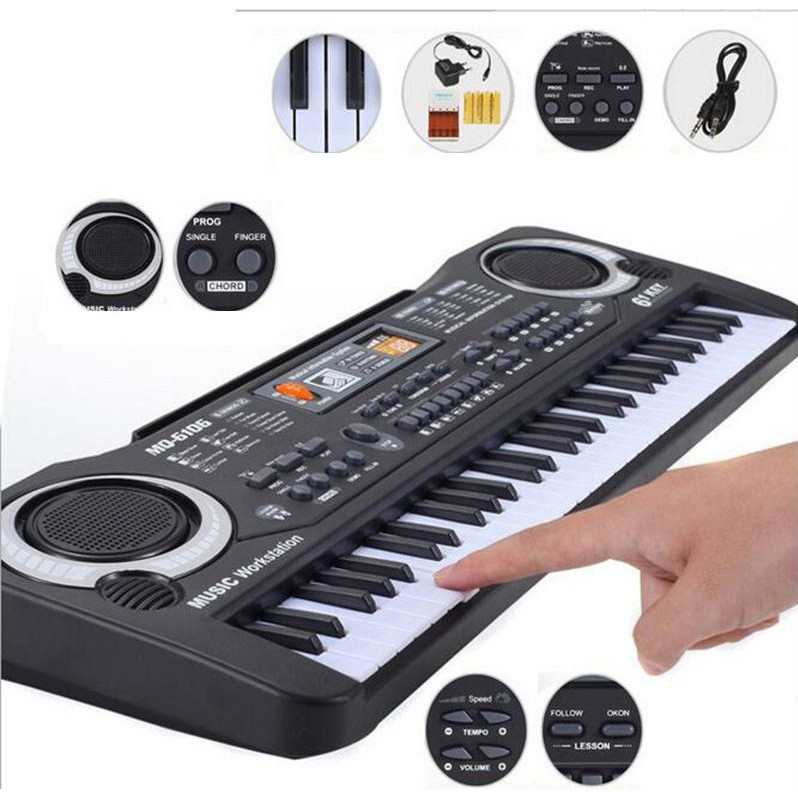 Đồ Chơi Đàn Piano Điện Tử 61 Phím Sạc Cổng USB