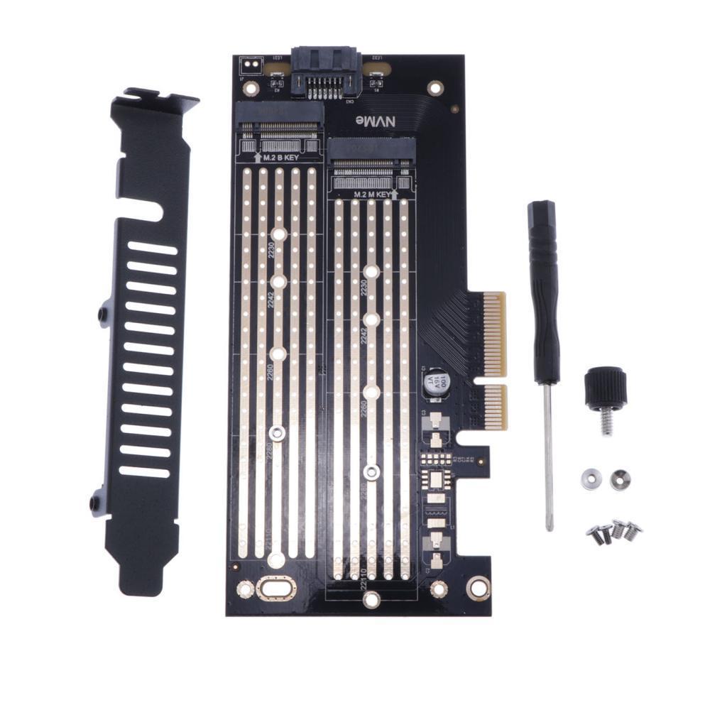 M Key B KEY Dual Interface Card NVME+SATA M.2 NGFF to 4x 2230 2242 2260