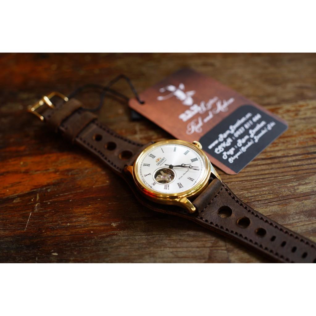 DÂY ĐỒNG HỒ QUÂN ĐỘI ĐỨC BUNDSTRAP BX1 DA BÒ SÁP NGỰA -ĐỦ SIZE 18,20,22,CASIO,APPLE WATCH