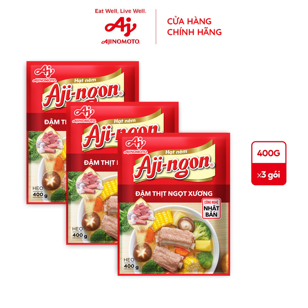 Combo 3 Gói Hạt Nêm Aji-ngon® 400g/Gói