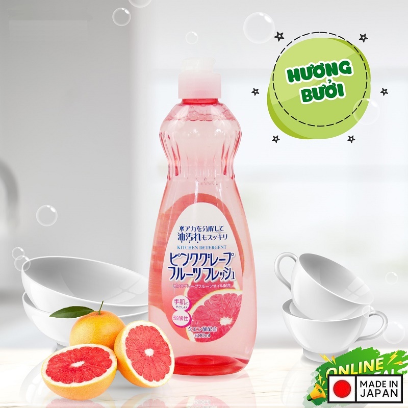 Nước rửa chén bát rau củ quả, đồ ăn dặm cho bé Rocket 600ml - Made in Japan