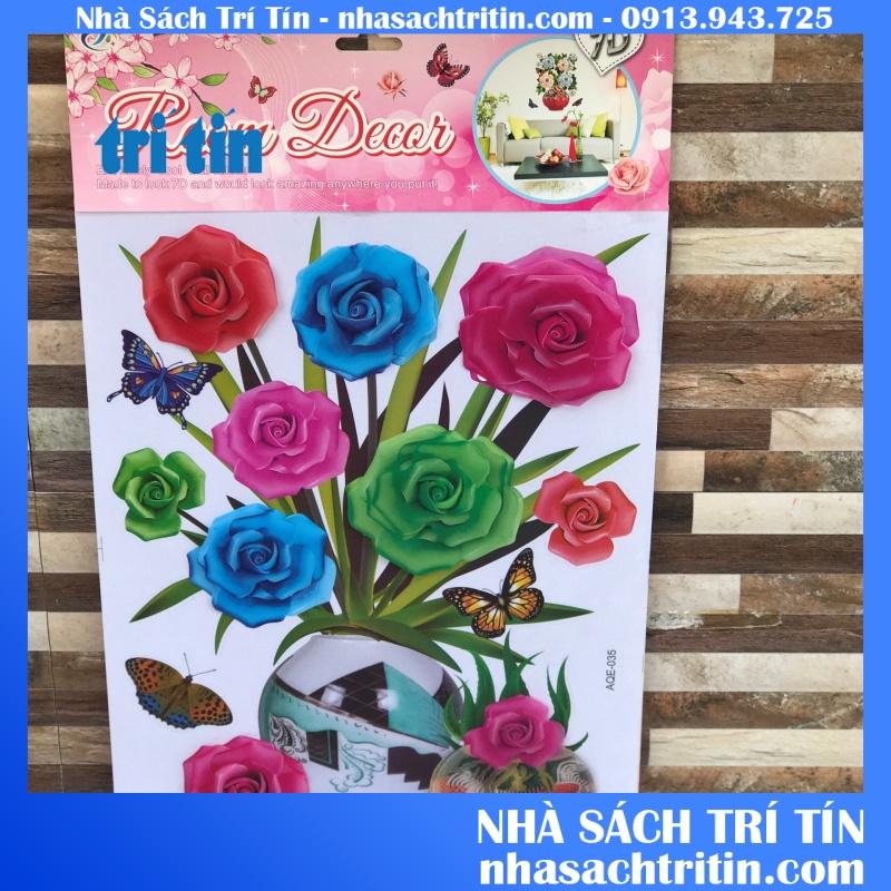 Tranh dán tường hoa nổi 7D sẵn keo dán.