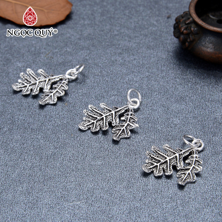 Combo 2 cái charm bạc lá đôi treo - Ngọc Quý Gemstones