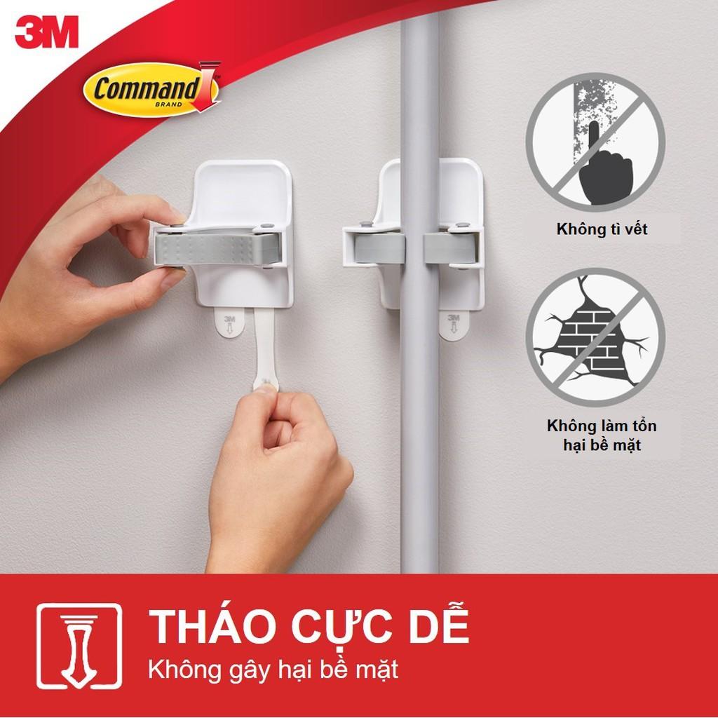 Móc dán tường treo chổi, cây lau nhà Command 3M chịu lực 1.8kg - Dễ sử dụng, độ bền cao, bám cực chắc, tháo cực dễ 17007