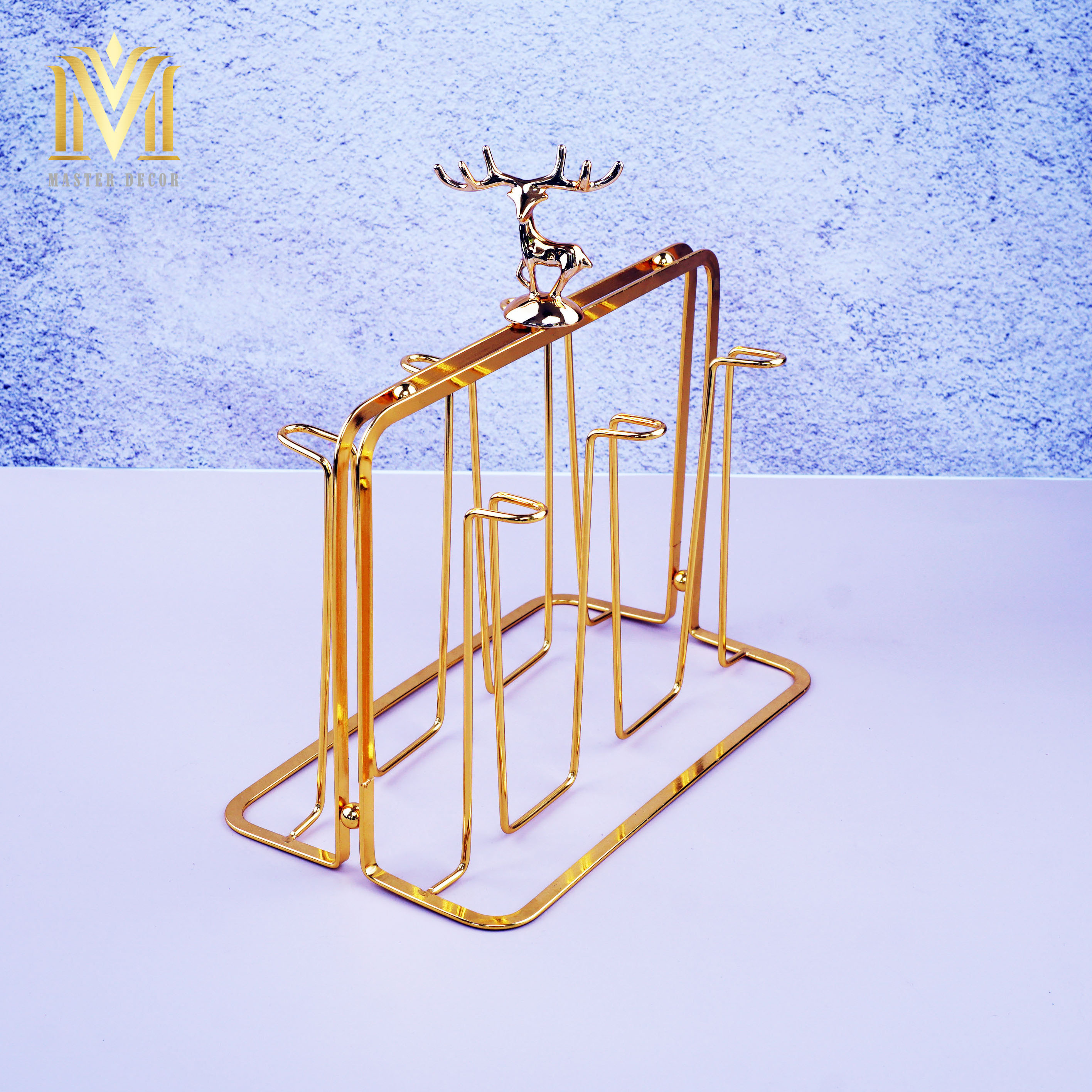 GIÁ TREO CỐC KIM LOẠI MẠ VÀNG HÌNH HƯƠU JH56