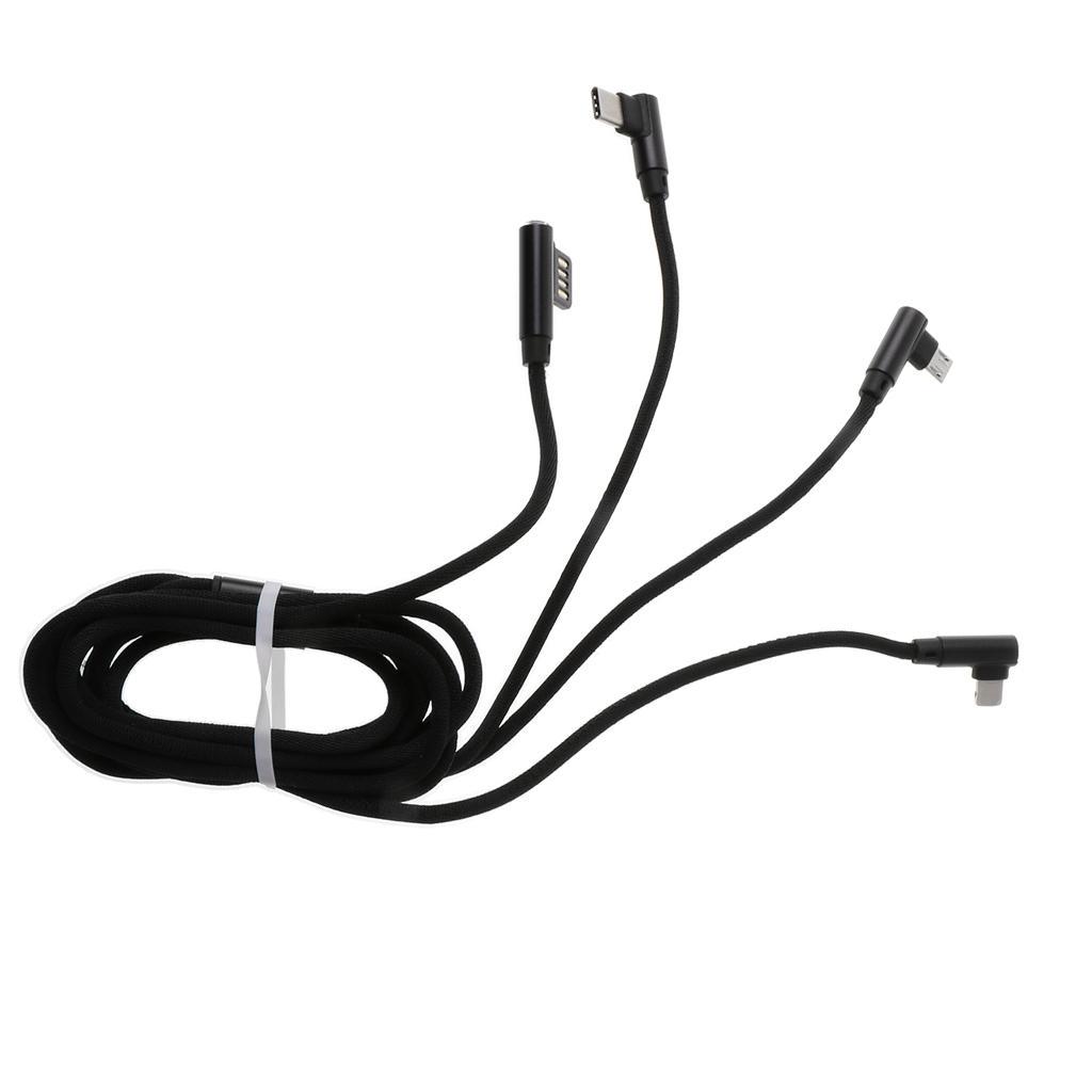 59" 3 in 1 Multi USB Charger Cable Adapter for  Android  Black