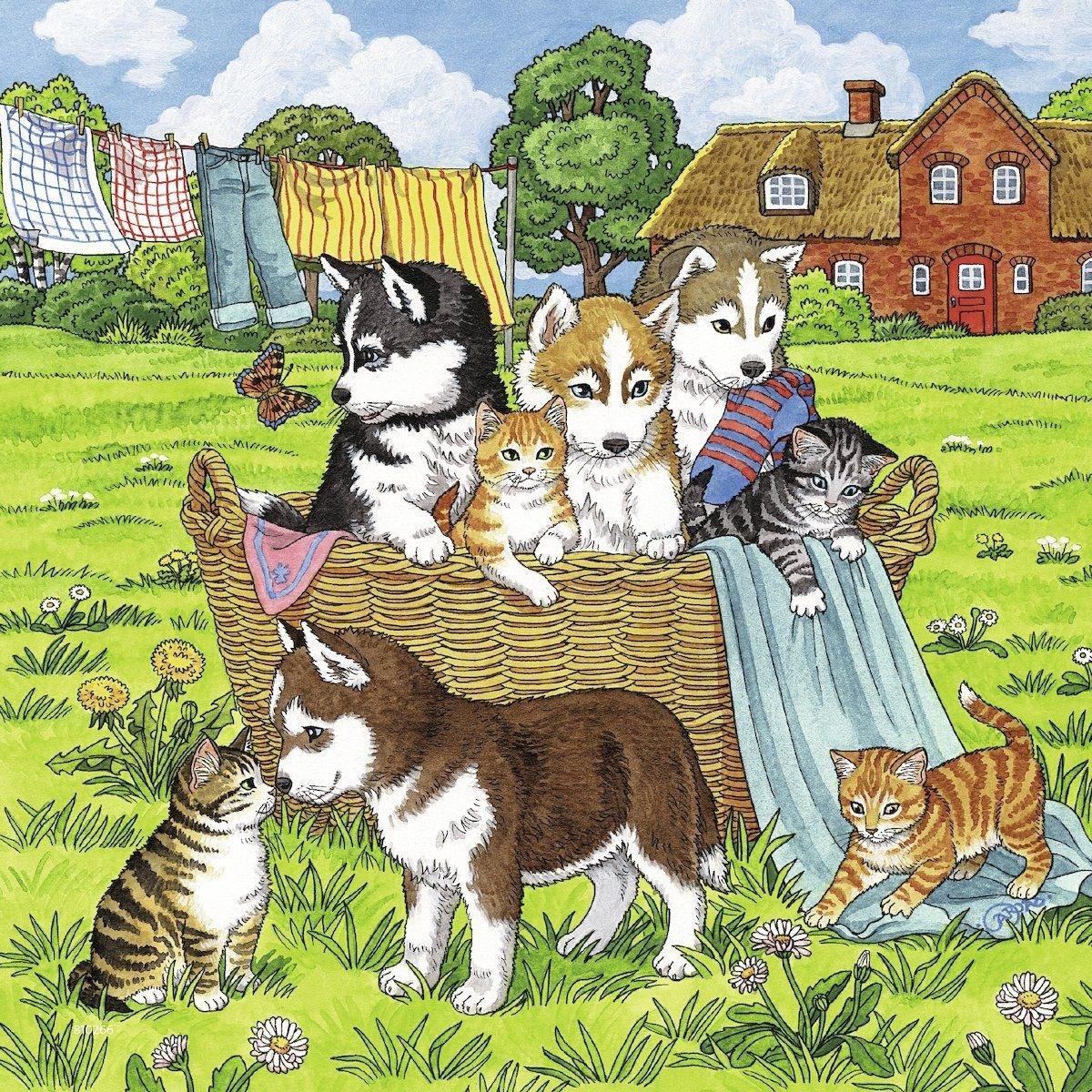 Xếp hình puzzle Cats & Dogs 3 bộ 49 mảnh RAVENSBURGER 080021