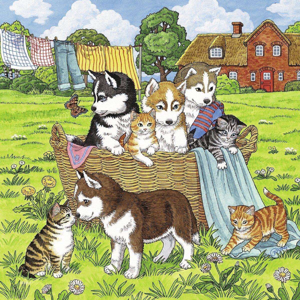 Xếp hình puzzle Cats &amp;amp; Dogs 3 bộ 49 mảnh RAVENSBURGER 080021