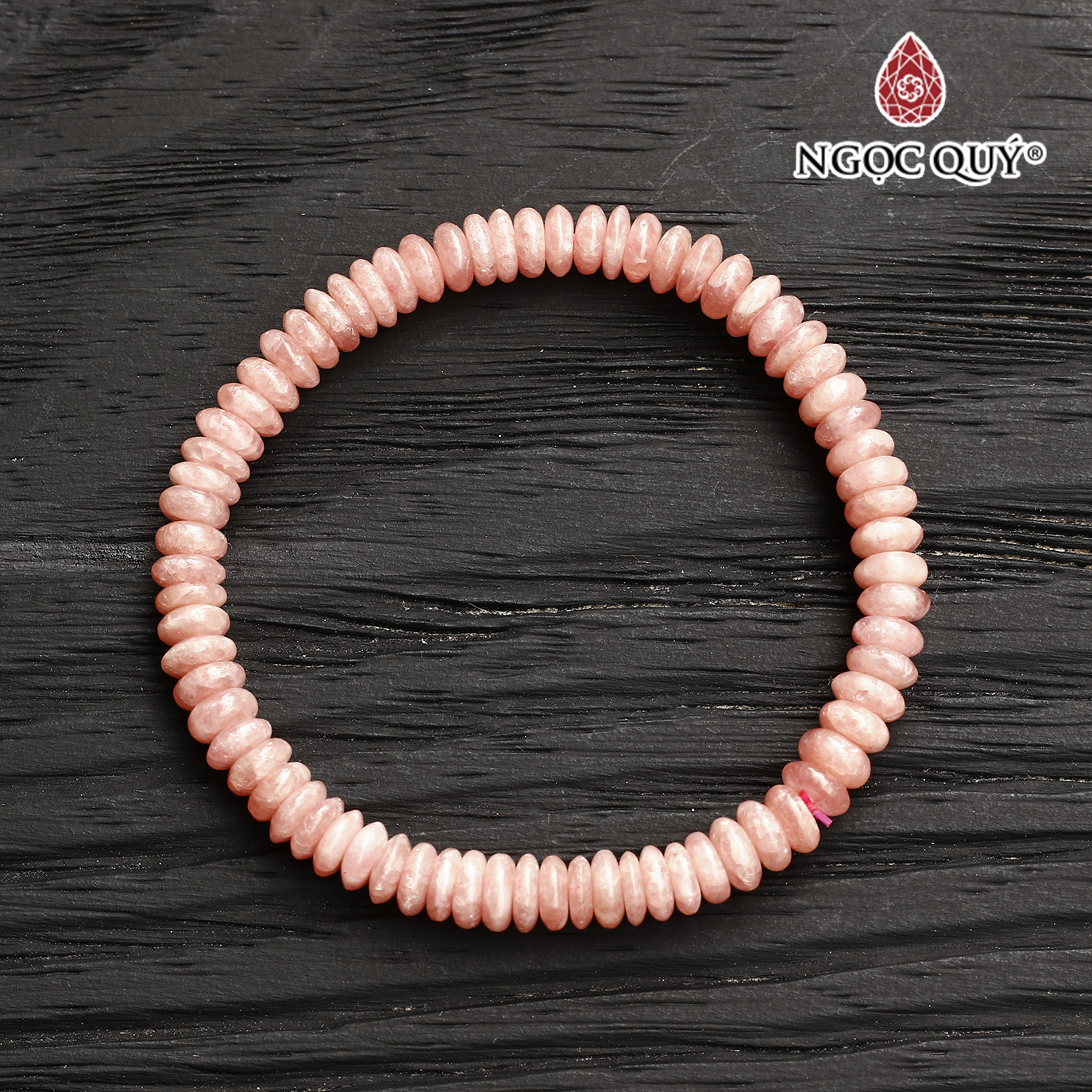 Vòng tay đá đào hoa rhodochrosite bánh xe mệnh hỏa , thổ - Ngọc Quý Gemstones