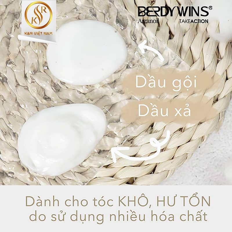 Dầu gội + xả arganoil berdywin 500ml