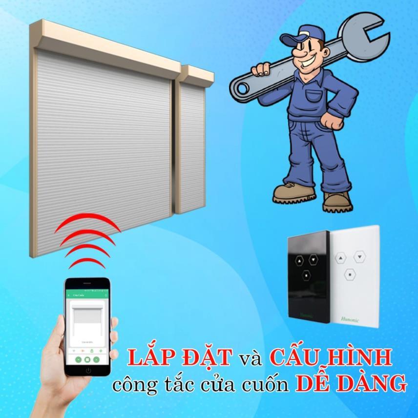 Công Tắc Cửa Cuốn Thông Minh Hunonic Door Màu Đen│Công tắc điều khiển cửa cuốn từ xa bằng điện thoại