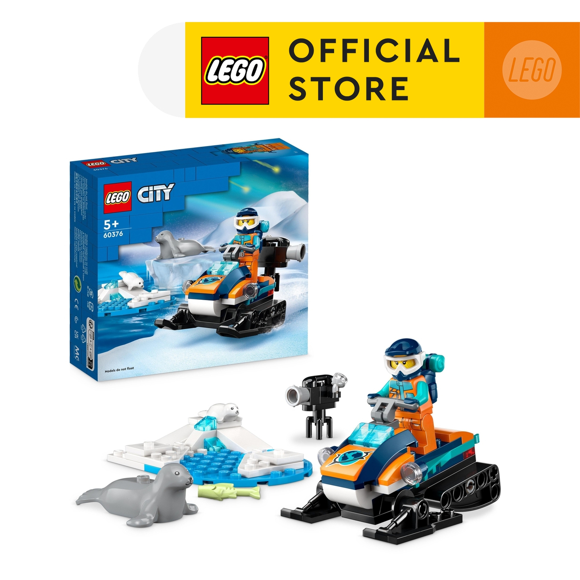 LEGO City 60376 Đồ chơi lắp ráp Xe trượt tuyết thám hiểm bắc cực (70 chi tiết)