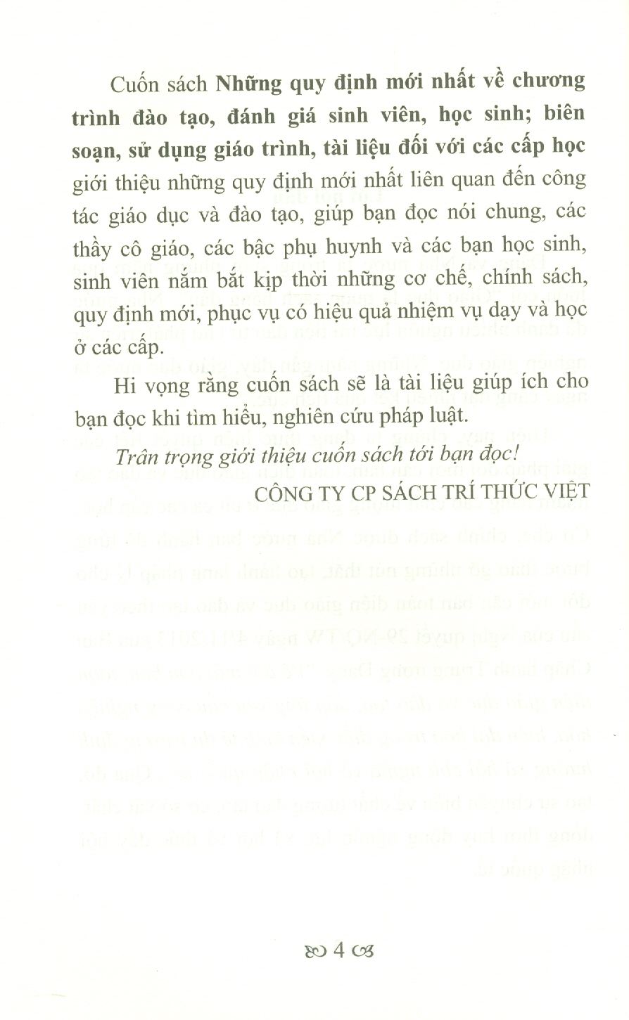 Những Quy Định Mới Nhất Về Chương Trình Đào Tạo, Đánh Giá Sinh Viên, Học Sinh; Biên Soạn, Sử Dụng Giáo Trình, Tài Liệu Đối Với Các Cấp Học