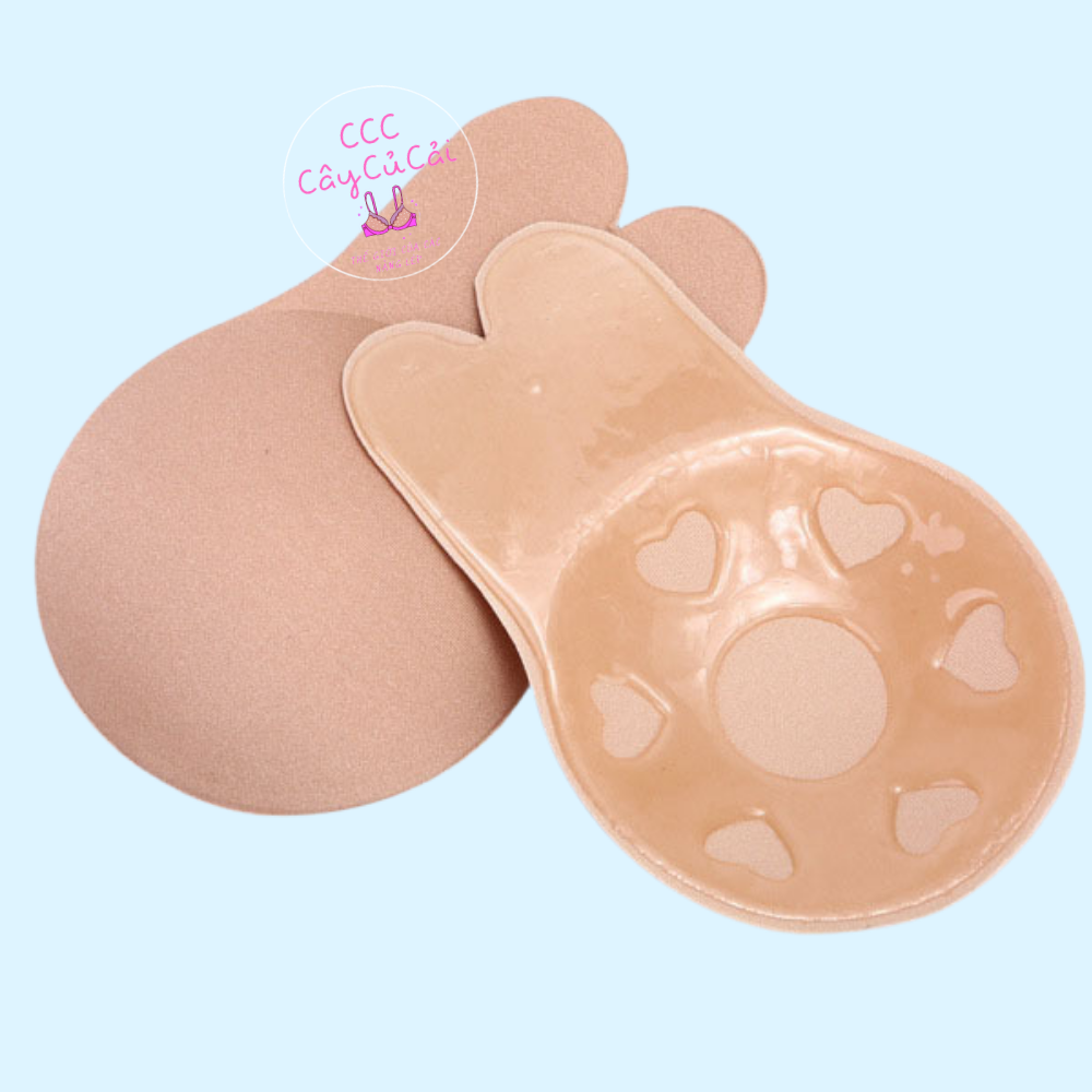 Cặp miếng dán ngực, miếng dán ti nâng ngực hình tai thỏ siêu dính tái sử dụng nhiều lần -CCC017
