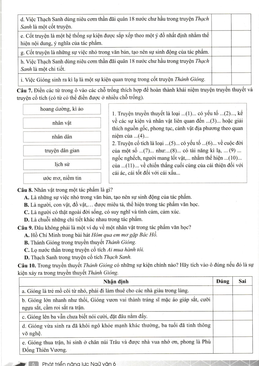 Phát Triển Năng Lực Ngữ Văn 6