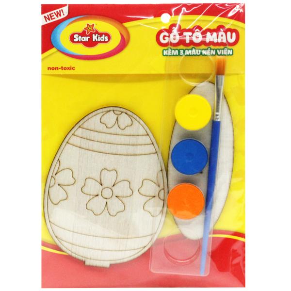 Bộ Đồ Chơi Gỗ Tô Màu Kèm 3 Màu Nén Viên - Star Kids K-253