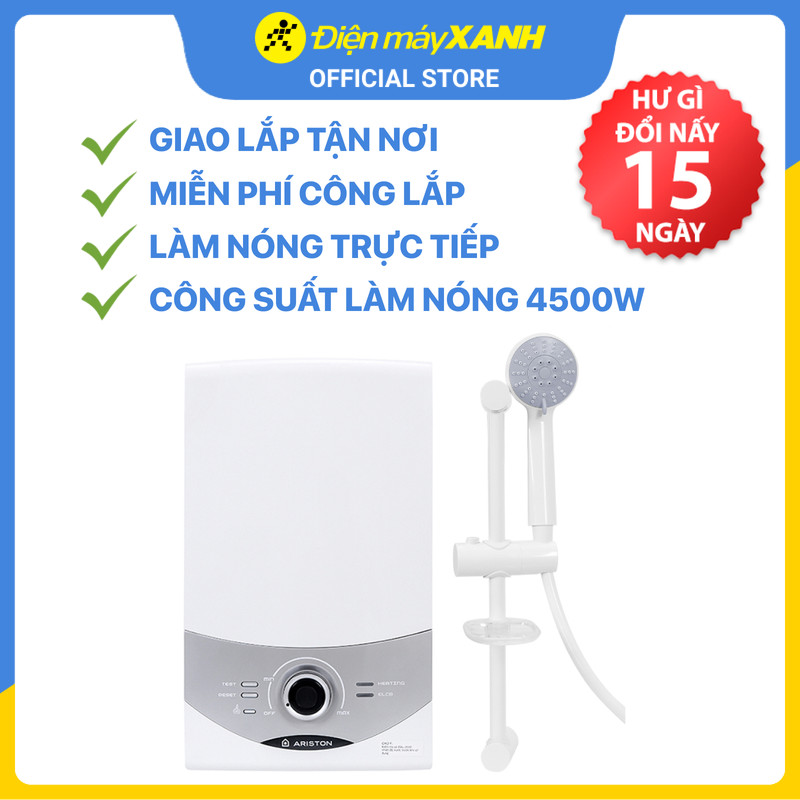 Máy nước nóng trực tiếp Ariston 4500W Aures SM45PE SBS VN - Hàng chính hãng