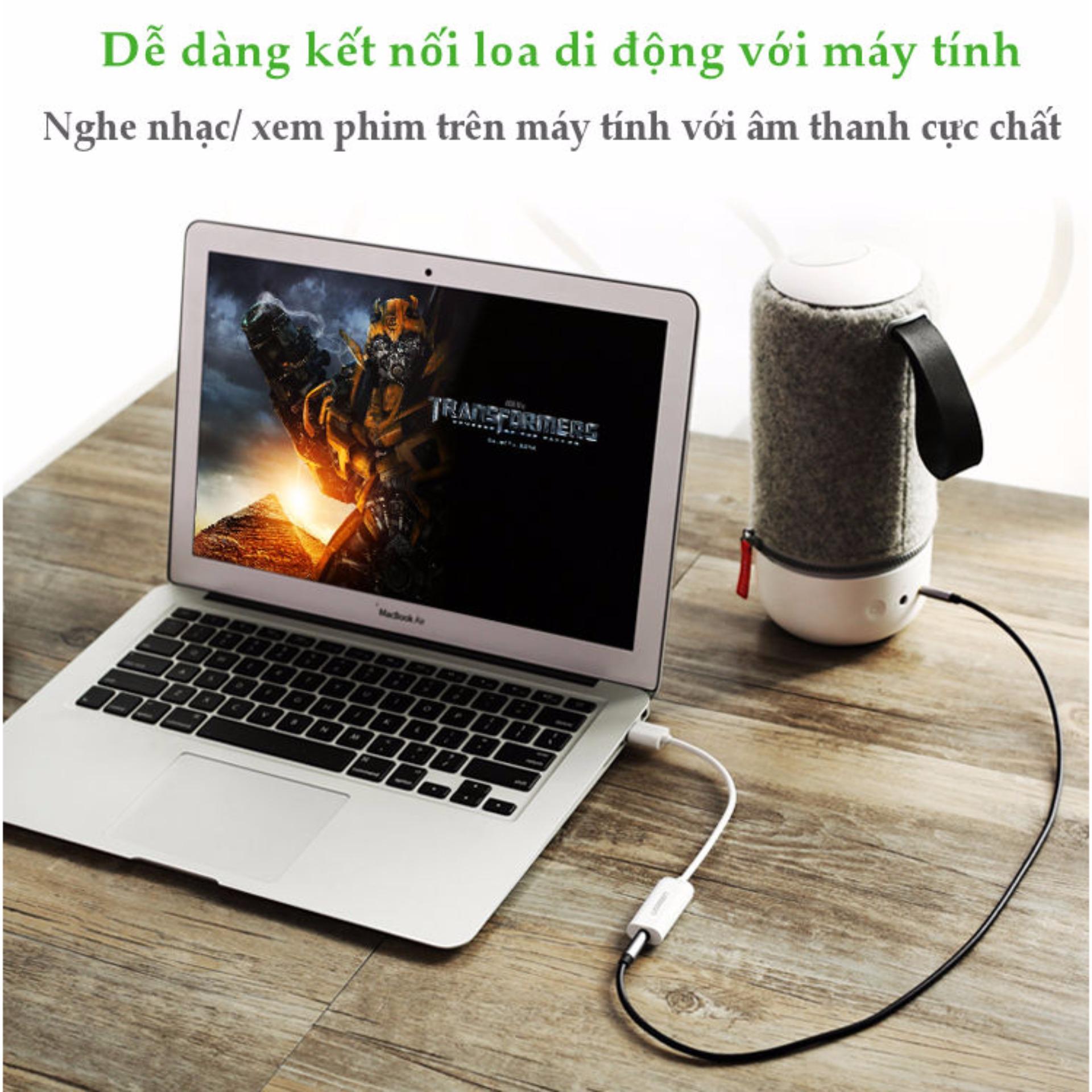 Hình ảnh USB Sound Card - Cáp chuyển từ cổng USB ra audio 3.5mm hỗ trợ Mic và Tai Nghe Ugreen 30712 - Hàng Chính Hãng