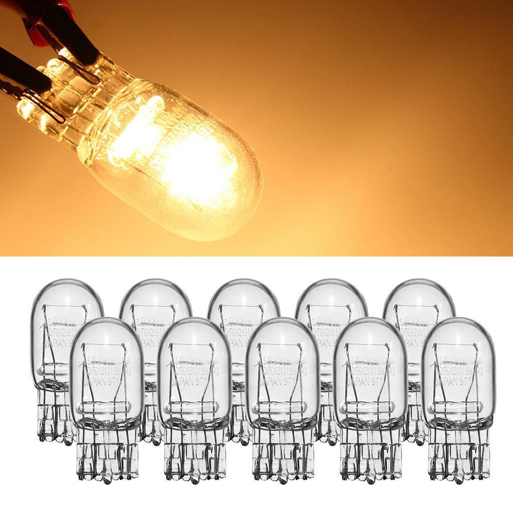 2x 10x T20 7443 W21/5W DRL Turn Signal Stop Brake Tail Light Bulb Clear