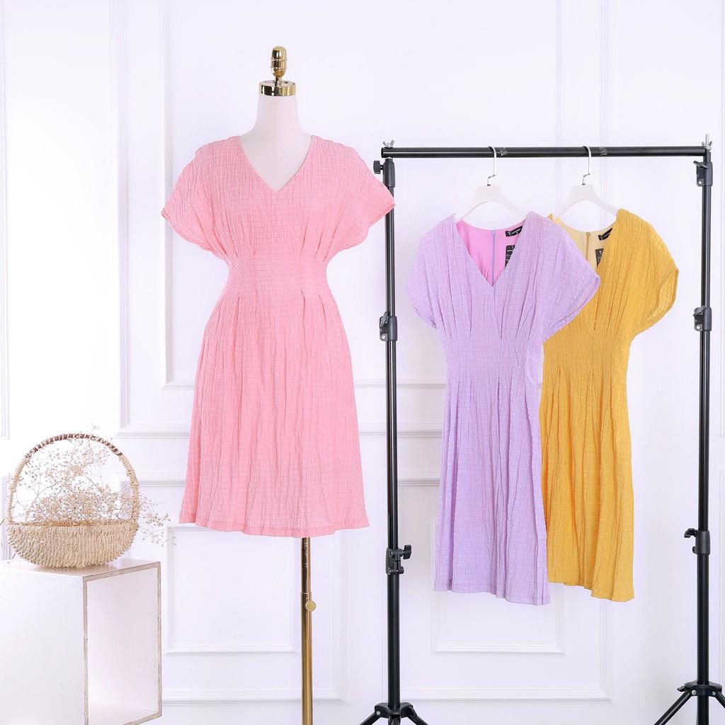 Đầm nữ ngắn tay cổ tim sánh điệu - Váy nữ tay cánh dơi cúp ngực TK FASHION DK890