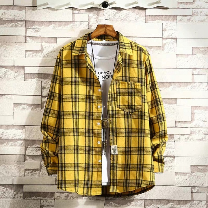 Áo Sơ Mi Caro Unisex Không Nón Siêu Phẩm Thời Trang Viêt