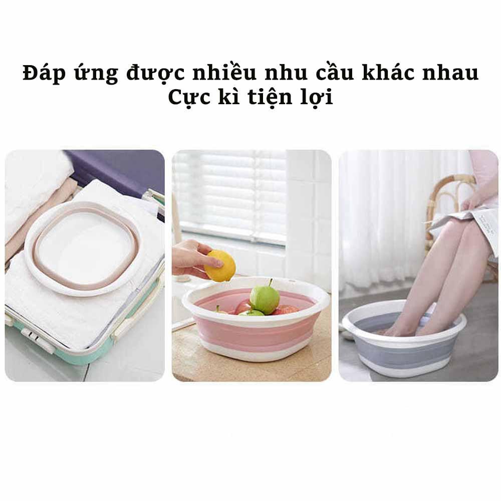 Chậu silicon gấp gọn đa năng, tiết kiệm không gian, Chậu rửa mặt cho bé nhỏ gọn, tiện lợi 88331