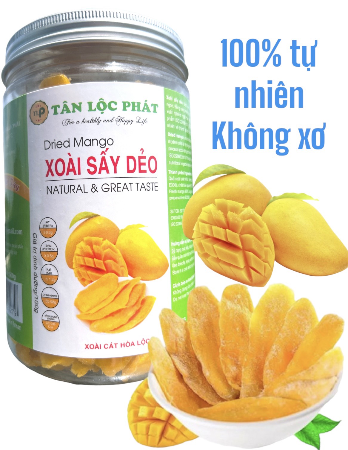 1KG XOÀI SẤY DẺO VỊ TỰ NHIÊN CHUA NGỌT TỐT CHO SỨC KHỎE HIỆU TÂN LỘC PHÁT