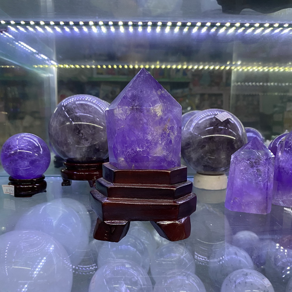 Khối Trụ Đá Phong Thủy Thạch Anh Tím Amethyst Thiên Nhiên