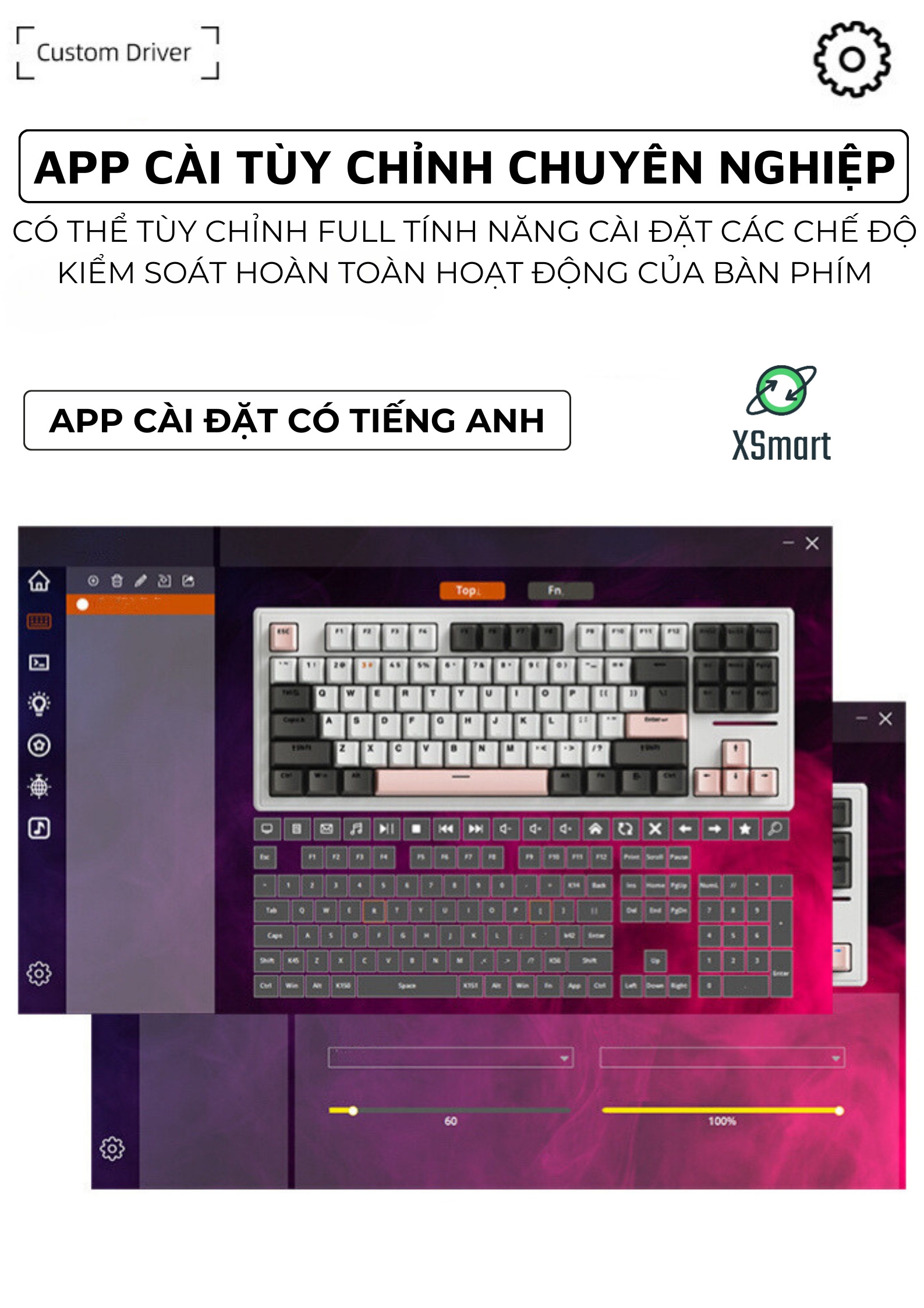 Bàn Phím Cơ Gaming Không Dây Bluetooth XM87 LED RGB Pro Keycap Xịn, White Switch, Hotswap, 3 Mode-Hàng Chính Hãng