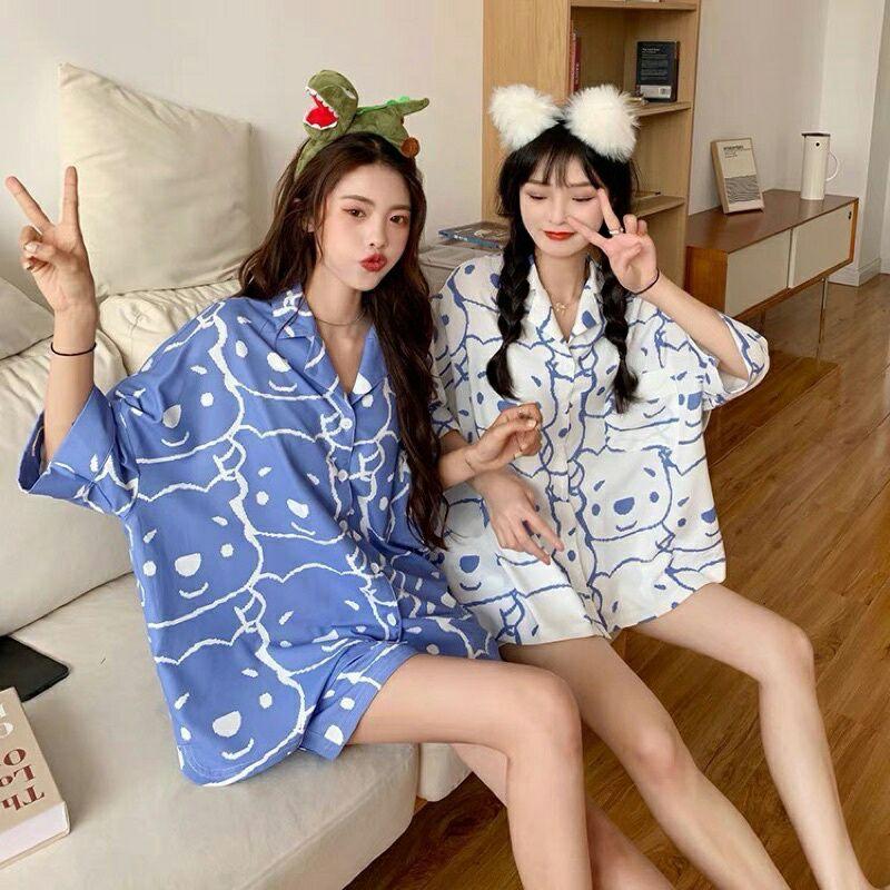 Bộ ngủ pijama nữ lụa mềm mát dễ thương size M L