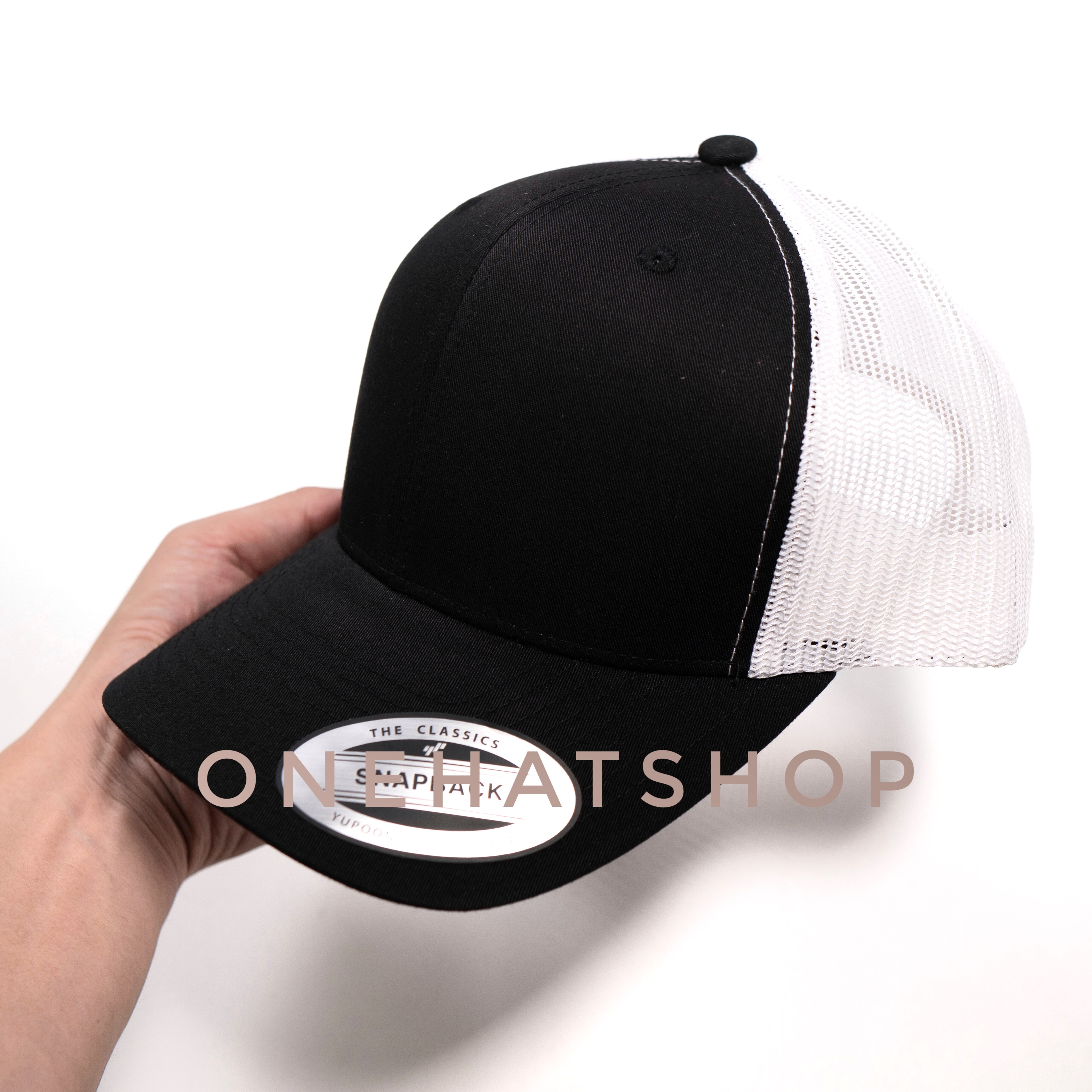 Nón kết vải đen lưới trắng fom Baseball cap