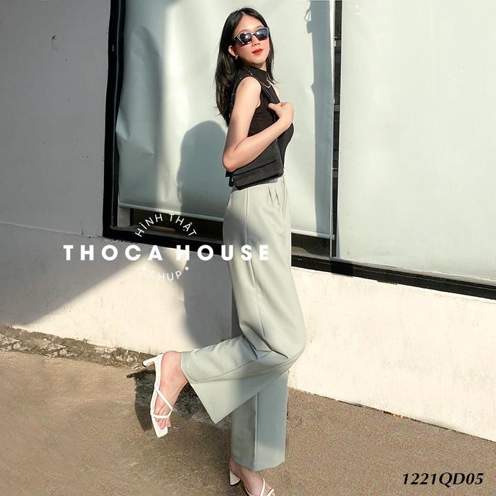 Quần tây công sở thiết kế ống rộng trơn THOCA HOUSE trắng, đen, nude, cafe, xanh mint hàng độc quyền