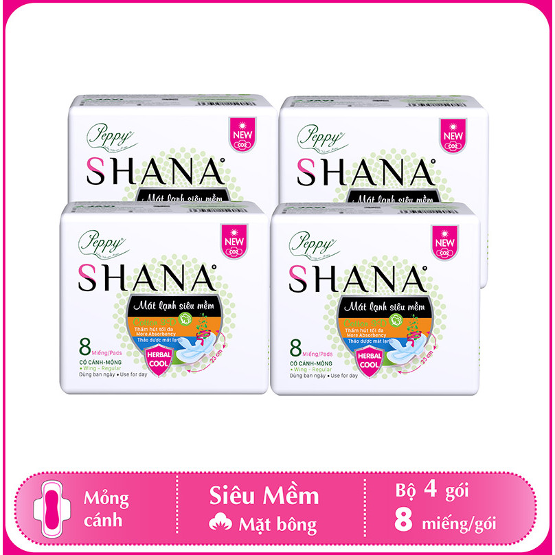 Combo 4 gói băng vệ sinh SHANA siêu mềm