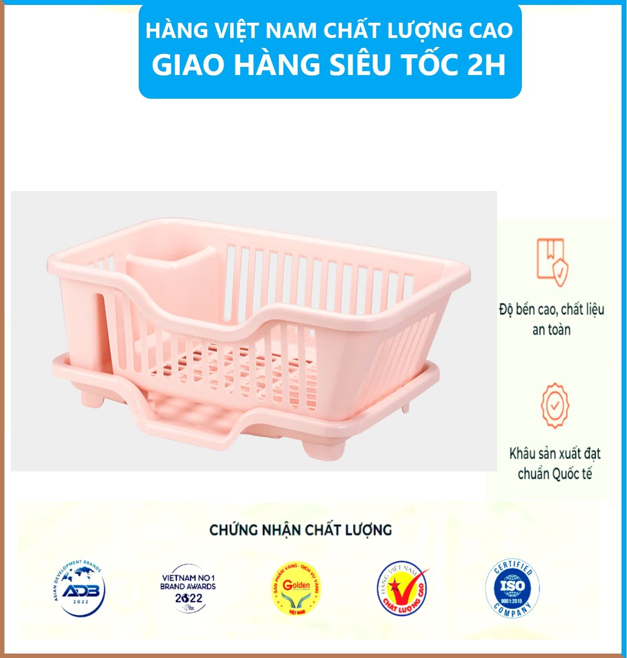 Rổ Úp Bát Tiện Ích Việt Nhật, Giá Để Bát Đĩa , Khay Úp bát, Có Lỗ Thoát Nước Tiện Ích Chất Liệu Nhựa PP An Toàn- Hàng Việt Nam