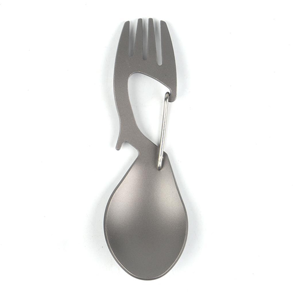 Multi-function Camping Spoon Fork Spork Beer Bottle Opener