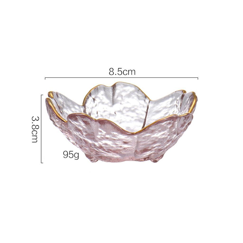 Glass Sauce Bowl Serving Plate for Snack Fruit Condiments with gold inlay