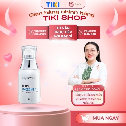 Kem dưỡng &amp; giảm lão hóa da - Mybestie Retinol Liposome 1.0 30g