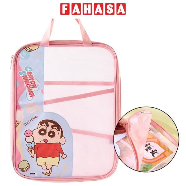 Túi Lưới Crayon Shin-Chan - Deli LB654 - Màu Hồng